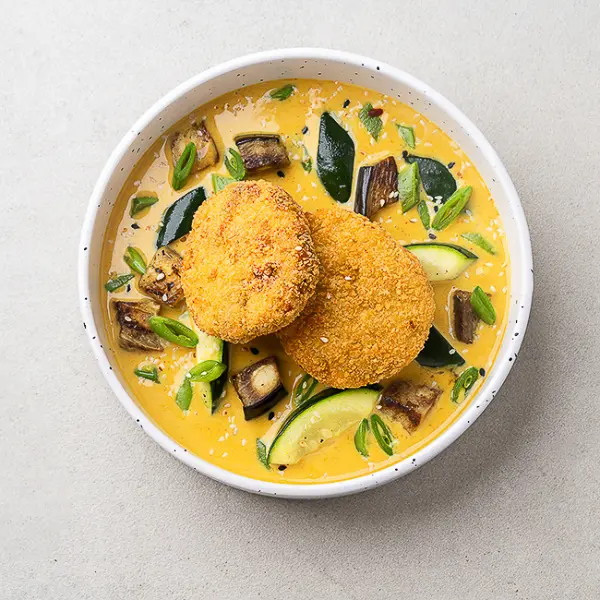 Japanese Golden Fish Cutlet Curry Plate